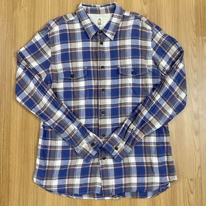 Men's Blue & White Plaid Button-Down Shirt